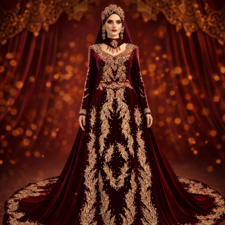 bordo uzun kollu kaftan