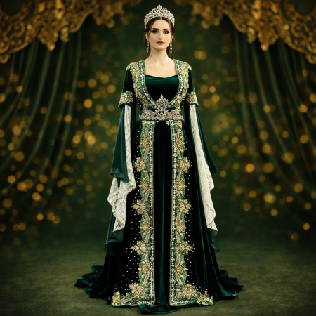 İçli dışlı yeşil kaftan