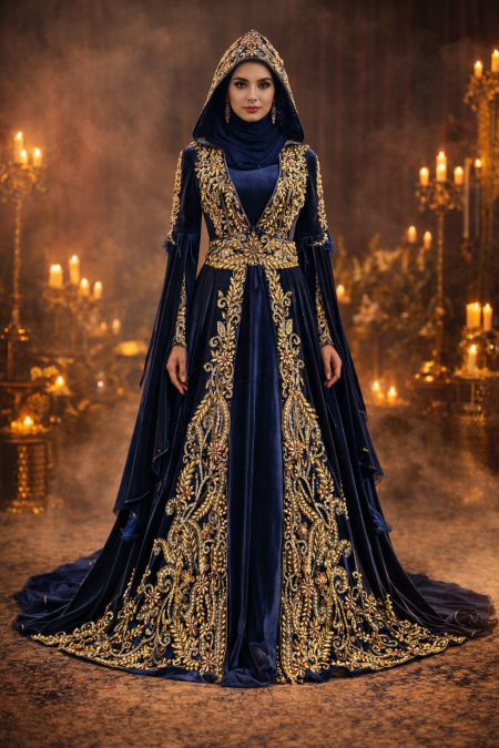 antrasit renk kadife kumaşlı kaftan