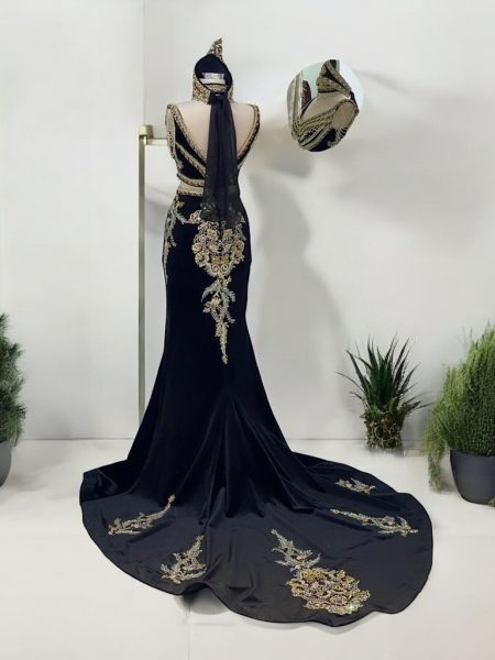 hint tarzı siyah kaftan