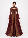 Bordo Gold Nakışlı Kına Bindallısı