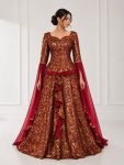 Bordo Gold Desenli Pelerin Kollu Bindallı Takımı