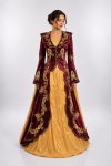 Bordo Gold Nakışlı Osmanlı Kaftanı